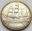 5 zł złotych Żaglowiec, Żaglówka 1936, stan 2