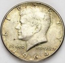 1/2 Dolara Half Dollar SREBRO 1964 Kennedy USA