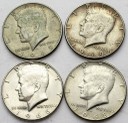 LOT Zestaw 4 x 1/2 dolara USA Kennedy