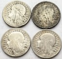 LOT 4 x 5 zł Głowa kobiety, INWESTYCJA AG SREBRO