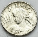 1 zł złoty 1925 Kobieta i kłosy, żniwiarka, kropka