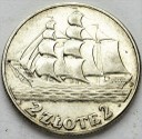 2 zł złote 1936 Żaglowiec Żaglówka Statek stan 3+