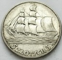 5 zł złotych Żaglowiec, Żaglówka 1936 stan 3+