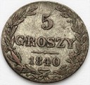 5 gr, pięć groszy 1840, stan 2-