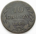 10 gr, dziesięć groszy 1840 MW, stan 4