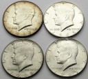 LOT Zestaw 4 x 1/2 dolara USA Kennedy