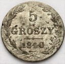 5 gr, pięć groszy 1840, stan 3