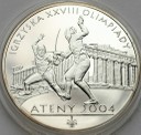 10 zł złotych 2004 Ateny Szermierka, stan L