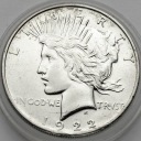 USA 1 dolar 1922 Peace Dollar, stan 1-