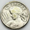 2 zł złote 1925 Kobieta i kłosy Filadelfia, stan 3