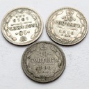 LOT 3 x 10 kopiejek Rosja 1906-1913