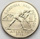 2 zł, złote 1995, Atlanta Zapasy, stan 1-