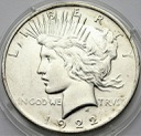 1 dolar 1922 Peace Dollar, stan 1-