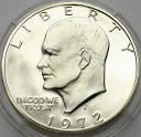 1 Dolar One Dollar SREBRO 1972 Eisenhower, stan L-