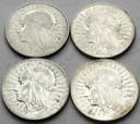 LOT 4 x 5 zł Głowa kobiety, INWESTYCJA AG SREBRO