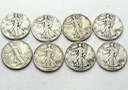LOT 8 x 1/2 dolara 1935-1944 Walking Liberty