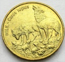 2 zł, złote 1999 Wilk Wilki, stan 1-