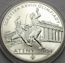 10 zł złotych 2004 Ateny Szermierka, stan L