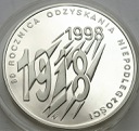 10 zł złotych 1998, Niepodległość, stan L-