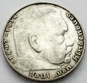 Niemcy 2 Marki 1938 J, Hindenburg, SREBRO