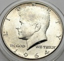 1/2 Dolara Half Dollar SREBRO 1964 Kennedy