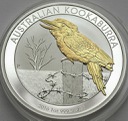 Australia 1 dolar 2016 Kookaburra POZŁACANA stan L