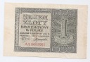 1941 1 zł Jeden Złoty, seria AA, stan 3