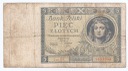 1930 5 zł Pięć złotych Ser. DF, stan 5