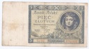 1930 5 zł Pięć złotych Ser. DJ, stan 4