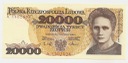 20000 złotych Skłodowska 1989 seria A stan 1-