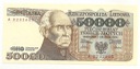 50000zł złotych Staszic 1989 seria A 0, stan 1-