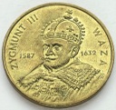2 zł, złote 1998 Zygmunt III Waza, stan 2