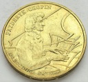 2 zł, złote 1999 Fryderyk Chopin Szopen, stan 1-