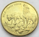 2 zł, złote 1999 Wilk Wilki, stan 1-