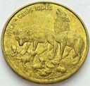 2 zł, złote 1999 Wilk Wilki, stan 2
