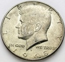 1/2 Dolara Half Dollar 1968 Kennedy