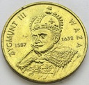 2 zł, złote 1998 Zygmunt III Waza, stan 1-