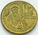 2 zł, złote 1999 Jan Łaski Reformator, stan 2