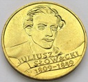 2 zł, złote 1999 Juliusz Słowacki, stan 1-