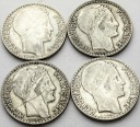 LOT 4 x 20 Franków Francja INWESTYCJA SREBRO