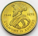 2 zł, złote 1996 Zygmunt II August, stan 1-