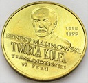 2 zł, złote 1999 Ernest Malinowski Peru, stan 1-