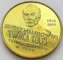 2 zł, złote 1999 Ernest Malinowski Peru, stan 1-