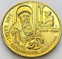 2 zł, złote 1999 Jan Łaski Reformator, stan 1-