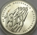 10 zł, złotych 1998, Niepodległość, stan L-