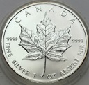 Kanada 1 Dolar 2008 Liść Klonowy 1 oz uncja srebra