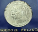 50000 zł, złotych 1988 JÓZEF PIŁSUDSKI