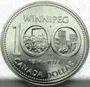 Kanada 1 dolar 1975 SREBRO, 100 lat Winnipeg