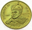 2 zł, złote 1998 Zygmunt III Waza