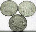 LOT 3 x 5 zł Głowa kobiety, INWESTYCJA AG SREBRO